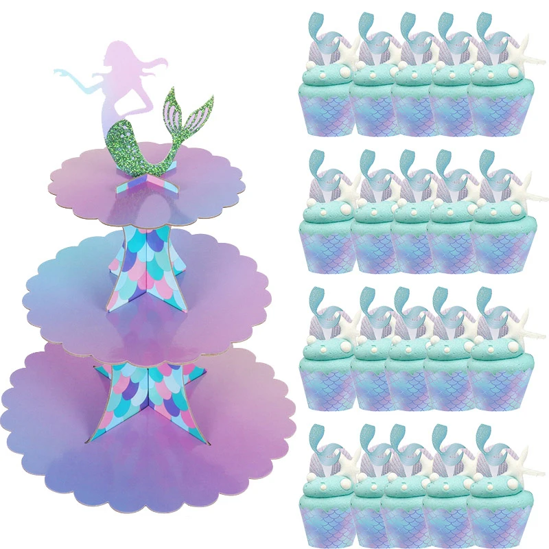 

Mermaid Party Supplies Ocean Under Sea Theme Party Disposable Tableware Little Mermaid Kids Girl Birthday Party Decor Balloon