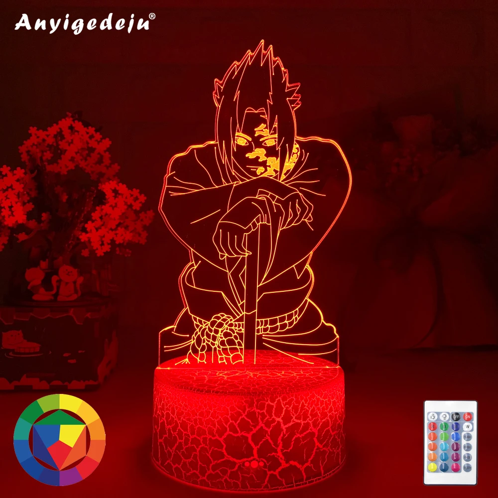 Новейшая 3d лампа аниме Sasuke светильник для украшения спальни день рождения детей