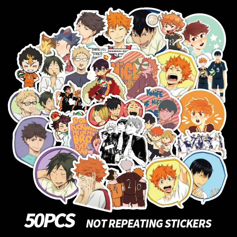 Манга Haikyuu 50 шт.! ПВХ наклейки Hinata Shoyo коллекционные Японские Аниме японские