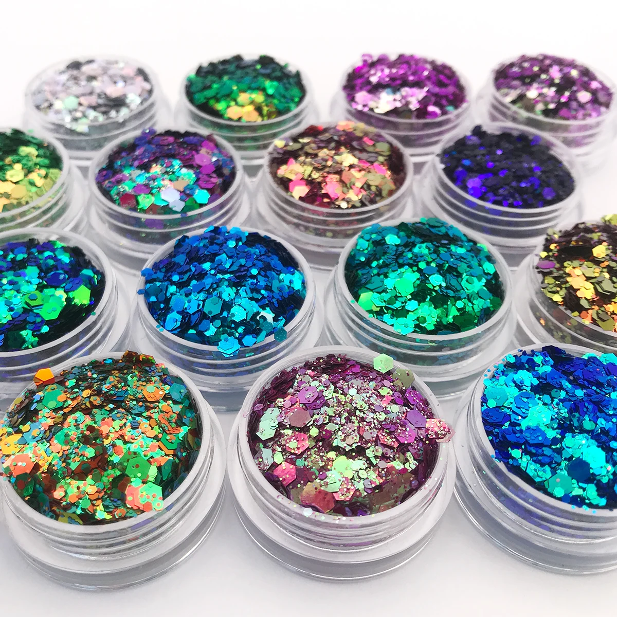 10 цветов Блеск для ногтей Тонкий Смесь крупных фотоблесток Блестящий Макияж Пыль