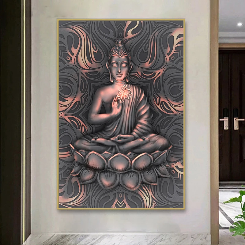 

Religion Lotus Seat Buddha Buddhism Canvas Painting Wall Art Poster Printing for Buddha Living Room Home Decoration Picture