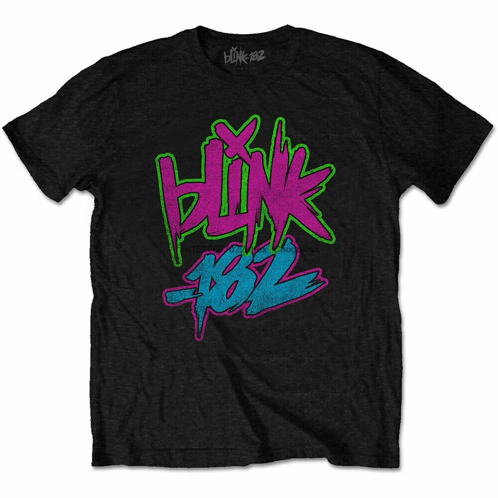Мягкая облегающая футболка с неоновым логотипом BLINK 182 новинка S M L XL XXL