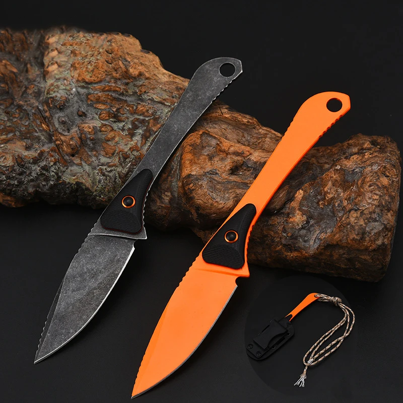 

Нож с фиксированным лезвием, тактический нож для выживания, с полной промывкой камня, для кемпинга, охотничьи ножи, классический оранжевый ...