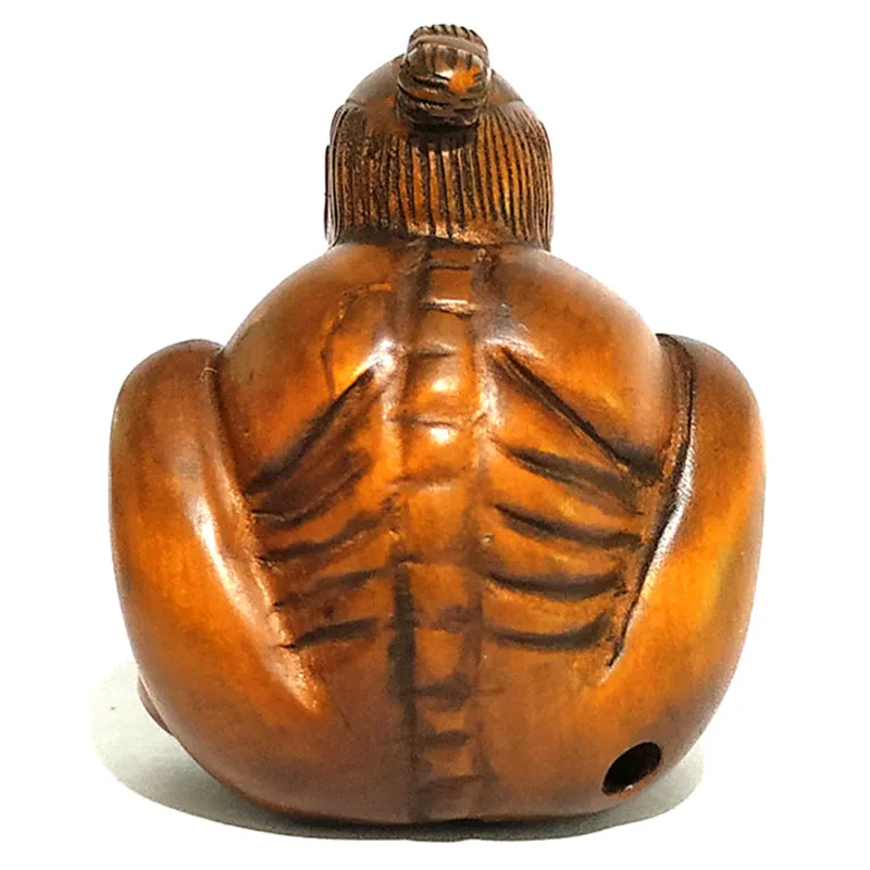 

Y5092 - 1.6" Hand Carved Boxwood Netsuke Figurine Carving: Farmer Man