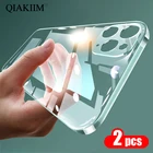 Тонкий прозрачный мягкий чехол из ТПУ для iPhone 12 Mini 11 Pro Max XS X XR 8 7 6S 6 Plus, 2 шт., прозрачный защитный чехол для объектива камеры