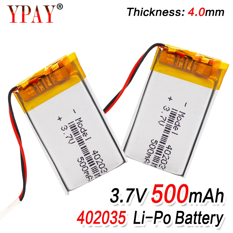 Литий полимерные батареи высокой емкости высокого качества 3 7 в 402035 Lipo 500 мАч