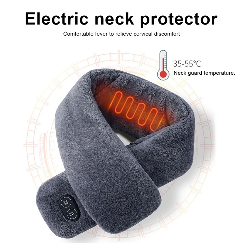 USB Heating Scarf Women Men Thick Warm Electric Heated Neck Warmer Scarf For Outdoor Camping Hiking Cycling New