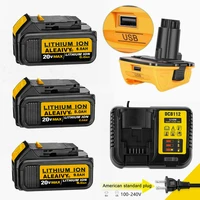 18v 9 0ah dcb200 replacement li ion battery for dewalt 18v20vmax xr power tool lithium batteries with chargerbattery adapter