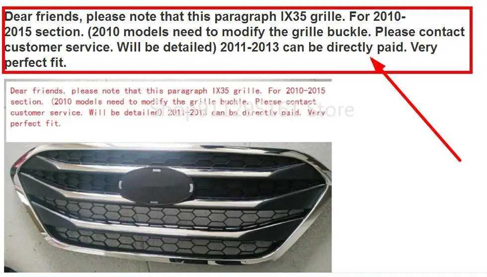 

2009-2015 For Hyundai ix35 high quality ABS chrome front grille Refit around trim trim grills Racing.