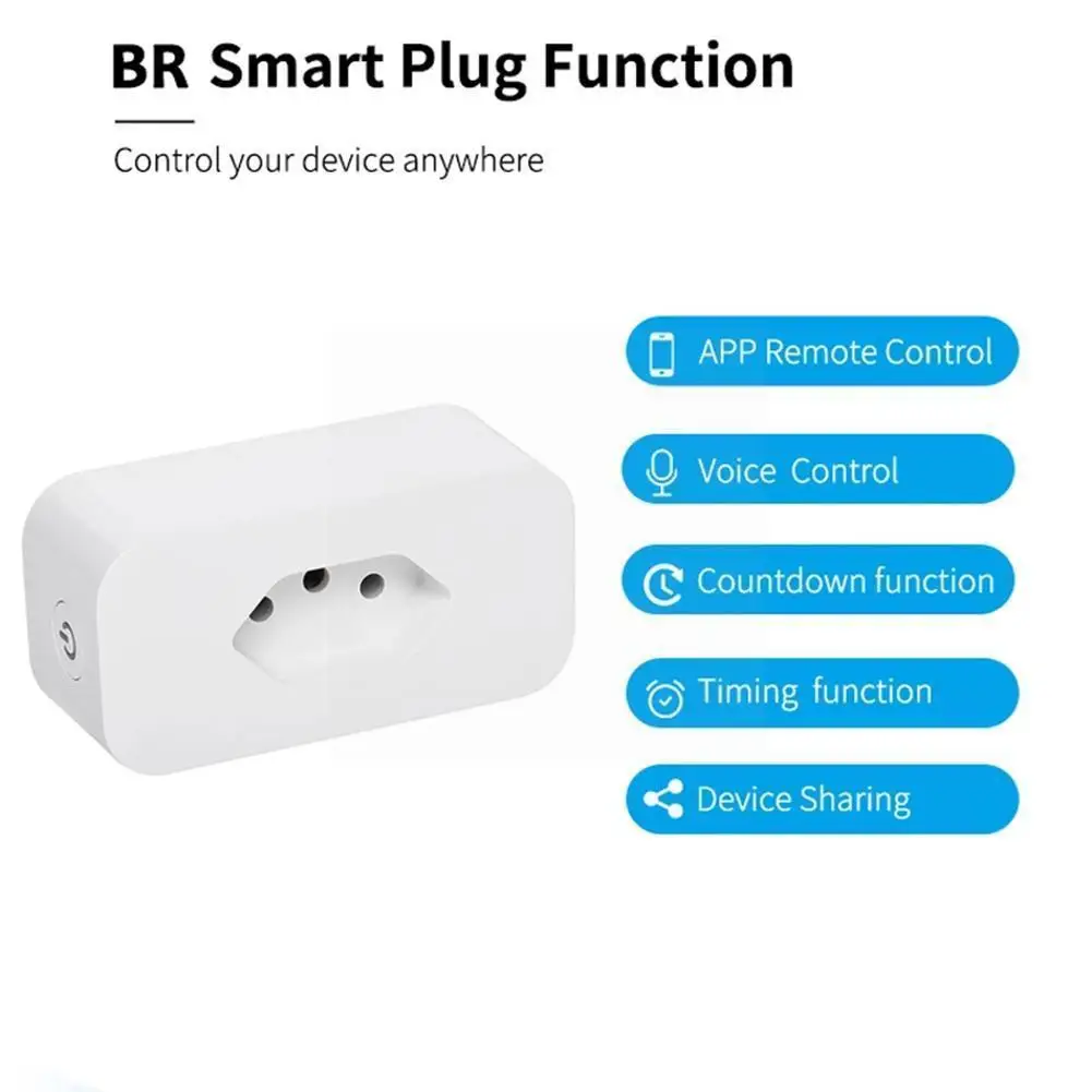 

16a Brazil Specification Socket Power Socket Voice Control With Metering For Tuya Wifi Zigbee 3.0 Plug J1s1