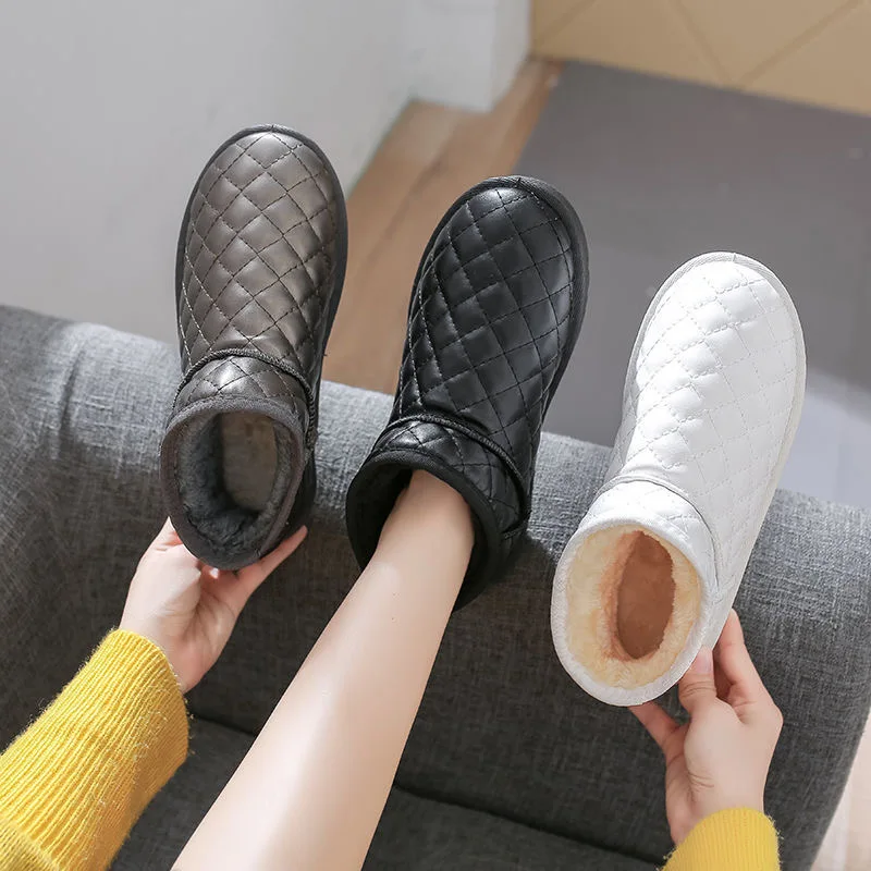 

2021 New Women Natural Fox Fur Warm Snow Boots Fashion Boots for Women High Quality Leather Winter Ankle Boots