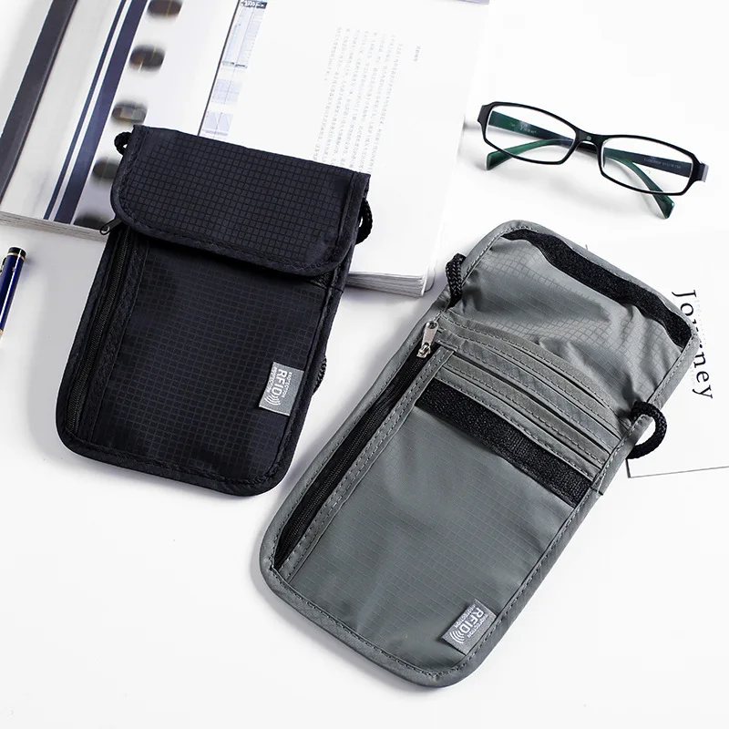 waterproof rfid nylon travel document storage bag card passport bag neck wallet money document card passport pouch free global shipping