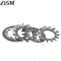 304 stainless steel lock washerouter and inner serrated pad metal multi tooth anti skid stop anti loosening washer m3 m24