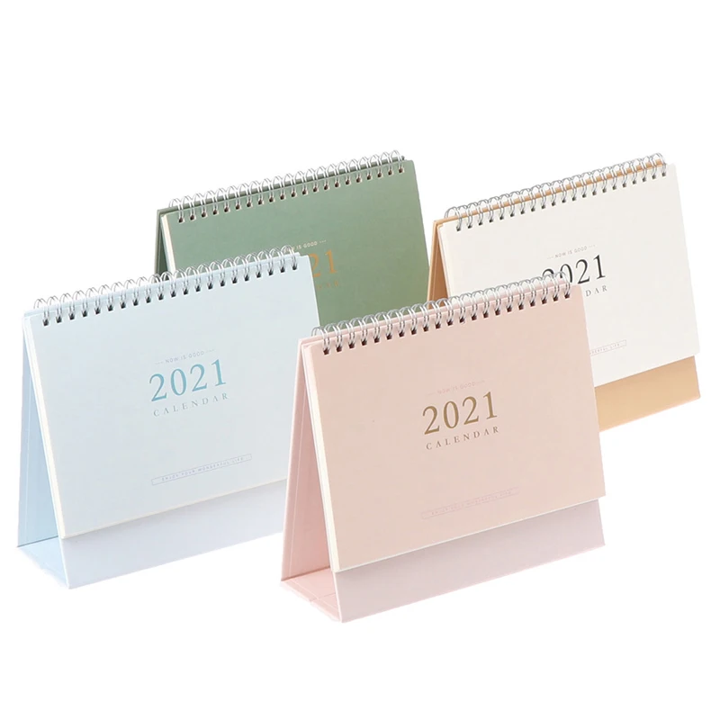 

2021 NEW Kawaii 3 Size Solid Color Calendar Coil Calendars Schedule Creative Desk Table Dates Reminder Timetable Planner