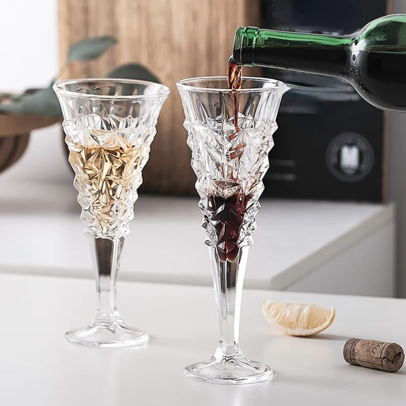 150-280ml Vintage Court Goblet Embossed Whiskey Red Wine Champagne Cup Classical Family Bar Drinkware Wedding Festival | Дом и сад