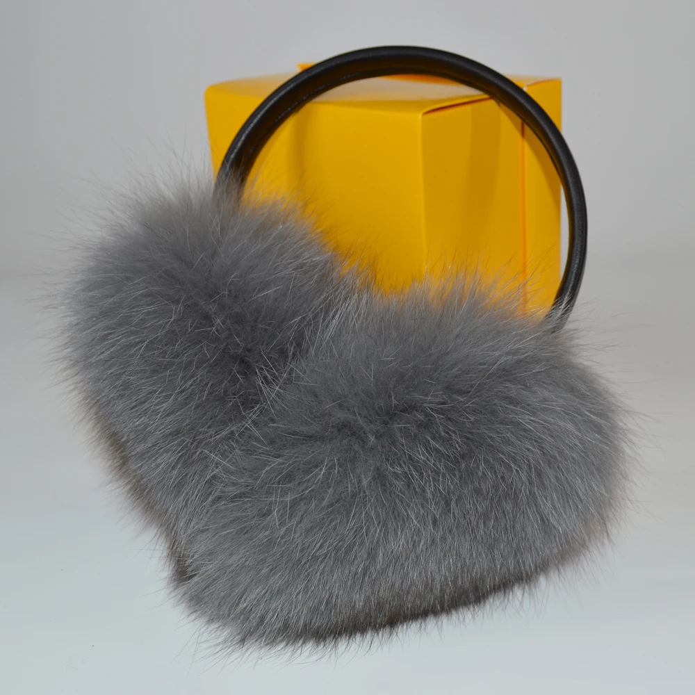 2020 брендовые Модные женские пушистые наушники из натурального Лисьего меха