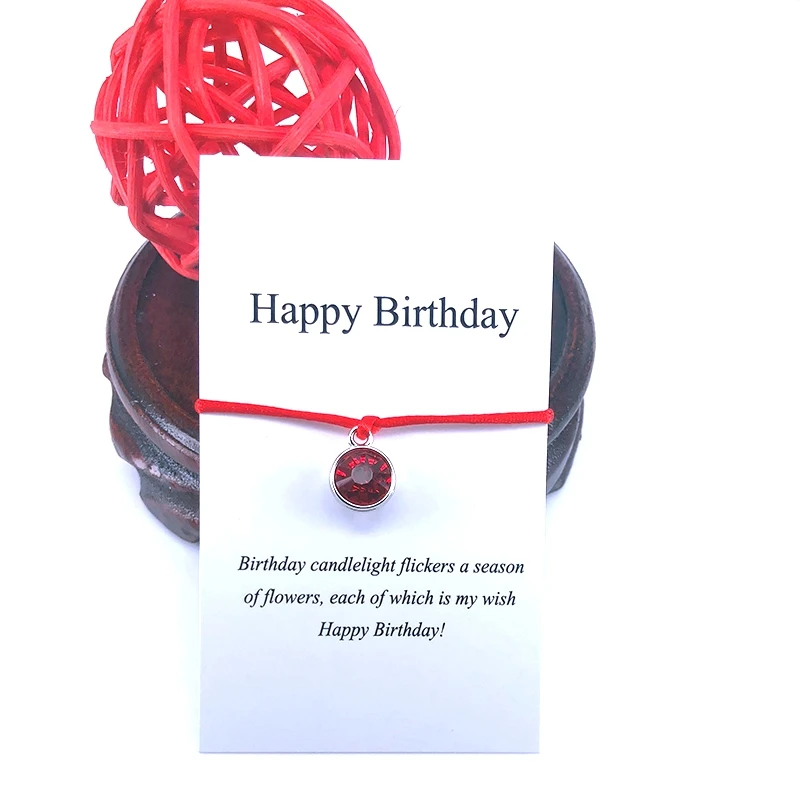 Браслет A050 с камнем на день рождения регулируемый браслет кристаллами для мужчин