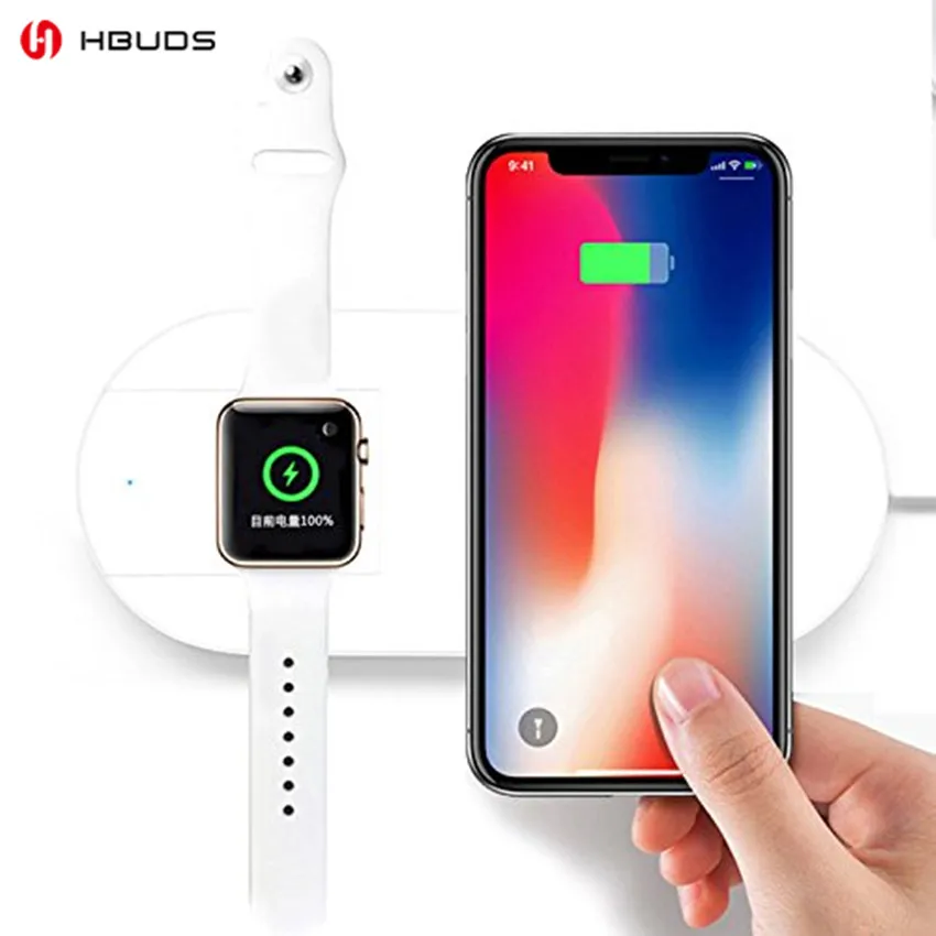 Беспроводной зарядный коврик HBUDS 2 в 1 с быстрой зарядкой для беспроводных