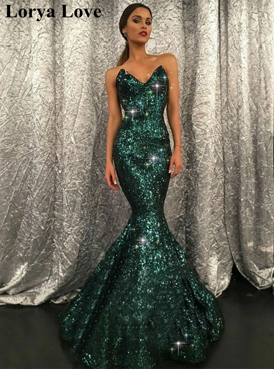 

Green Elegant Evening Dresses 2020 New Sequin Robe De Soiree Women Formal Party Night Prom Gowns Sexy Mermaid Long Evening Gowns