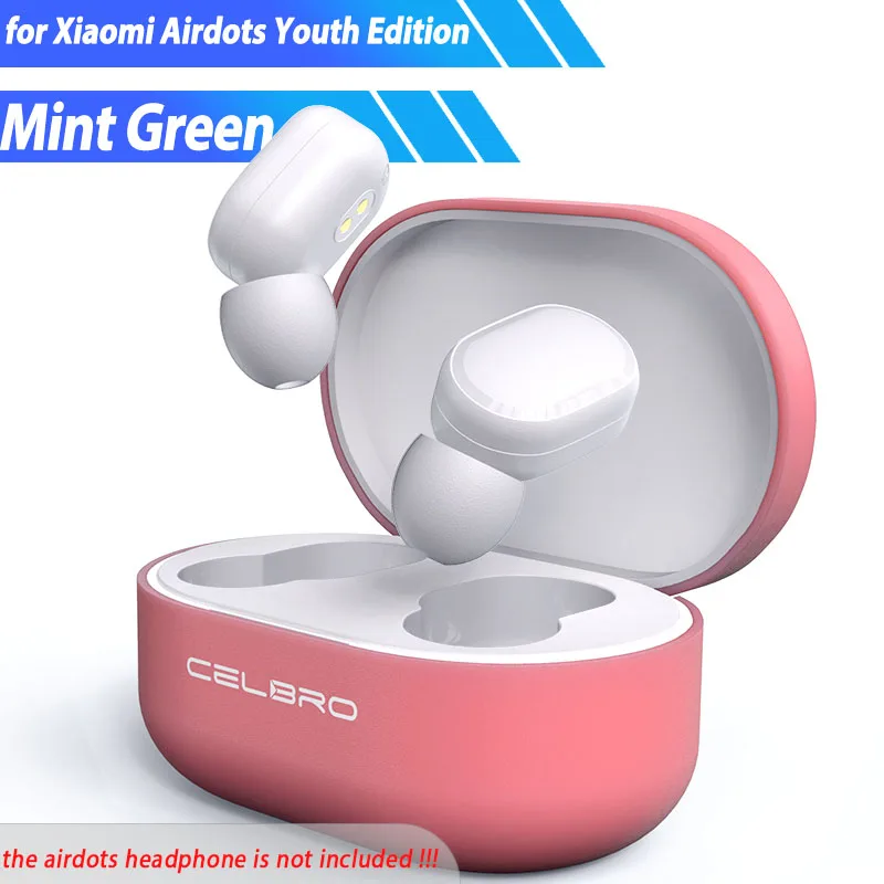 Silicone Case Protective Cover for Xiaomi Airdots Redmi Air Dots Pouch Accessories Youth Edition Silicon Wireless Headphone Case - Цвет: Pink for Xiaomi