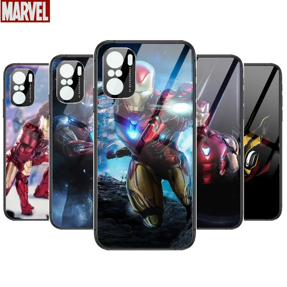 

Iron Man Marvel Hero Phone Case For POCO F1 F2 F3 Pro X3 M3 9C 10T Lite NFC Anime Black Cover Silicone Back Prett mi 10 ultra co