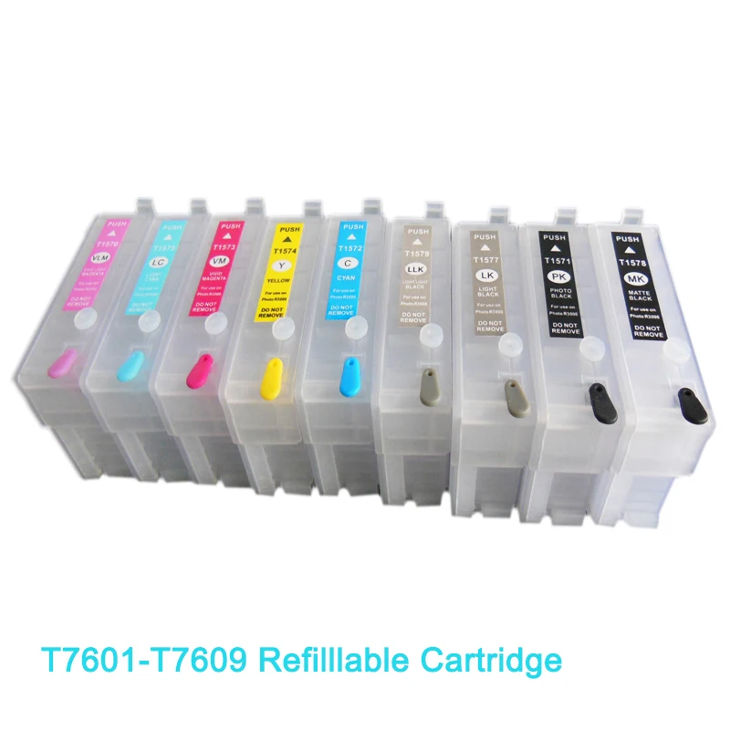 Многоразовые чернила Vilaxh для Epson P600 T7601 T7602 T7603 T7604 T7605 T7606 T7607 T7608 T7609|Чернильные