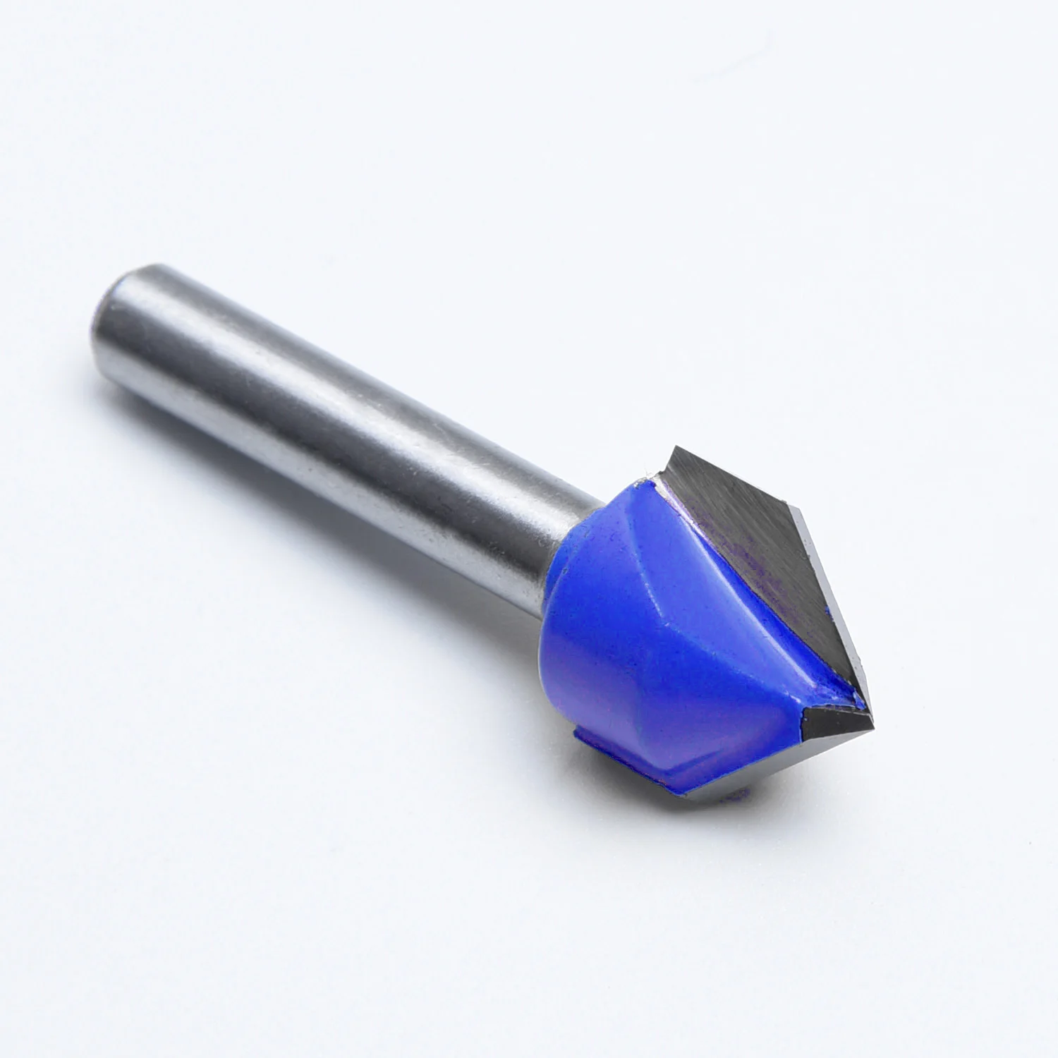

48.5mm 1/4inch Shank 90 Degree V Groove Template Blue Milling Cutter Solid Hardened Steel For Carbide Cutting
