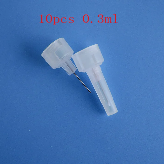 10pcs 0.3ml syringe 2 в 1 гиалуроническая кислотная ручка 0,3 мл и 0,5 мл ampoule головка сменная гиалуроновая ручка наполнитель для губ инжектор пистолет-пулемет - Номер модели: 10pcs 0.3ml syringe