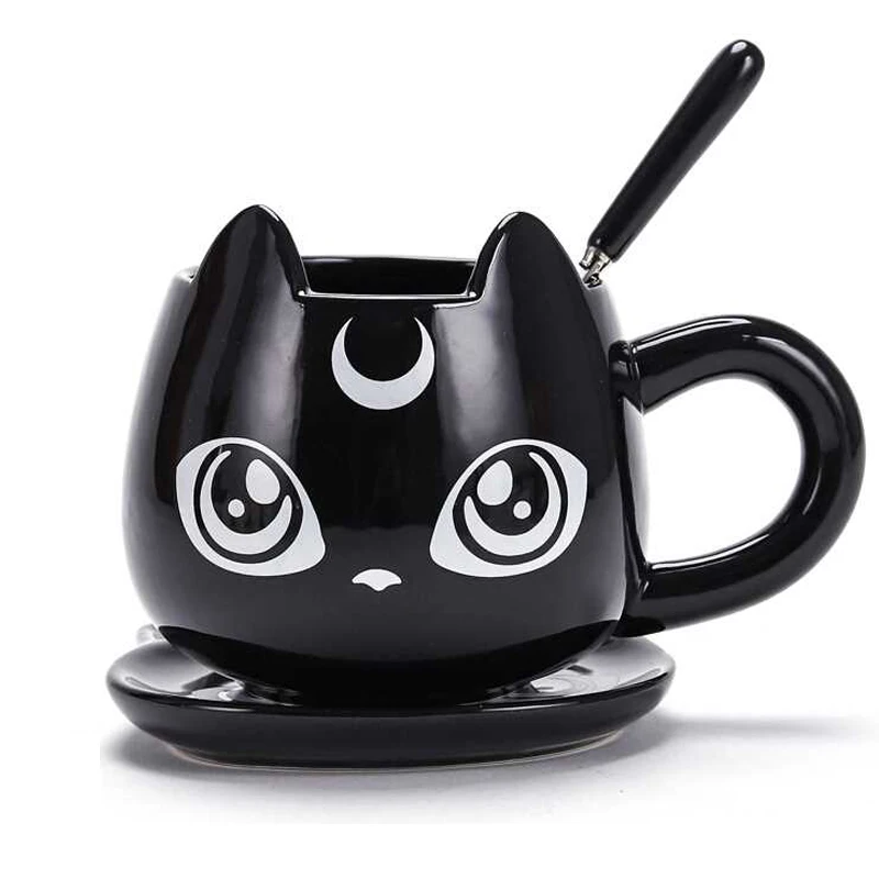 

Cartoon Cat-Shaped Ceramic Water Cup High Temperature Resistant Couple Cup Ceramic Cup Creative Large-Capacity Mug