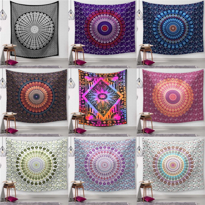 

Indian Mandala Tapestry Wall Hanging Sandy Beach Throw Rug Blanket Camping Tent Travel Mattress Bohemian Sleeping Pad Tapestries