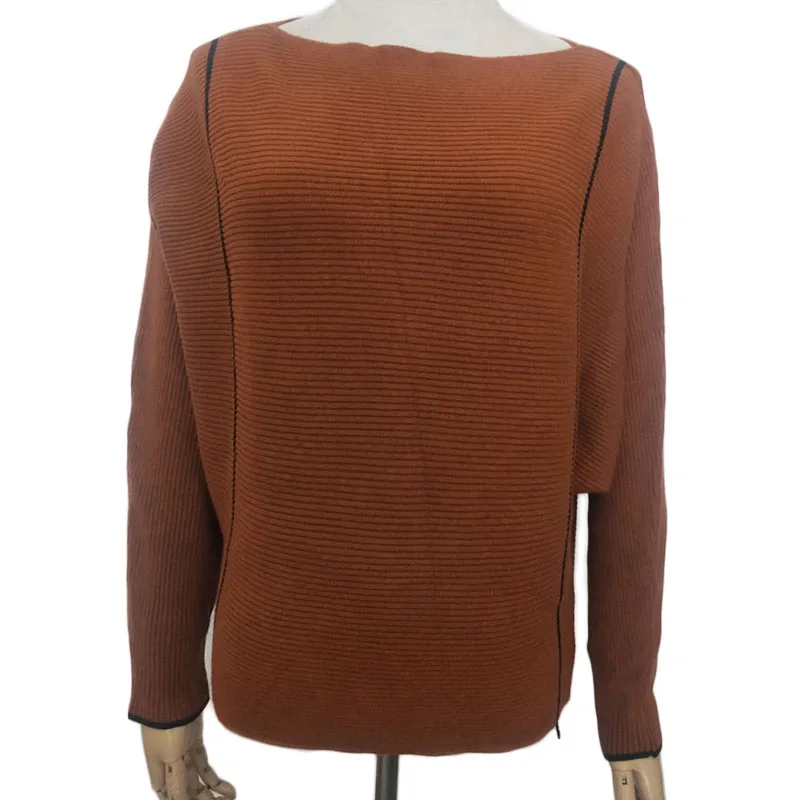 Женский свободный трикотажный свитер Модный пуловер черного цвета вязаная