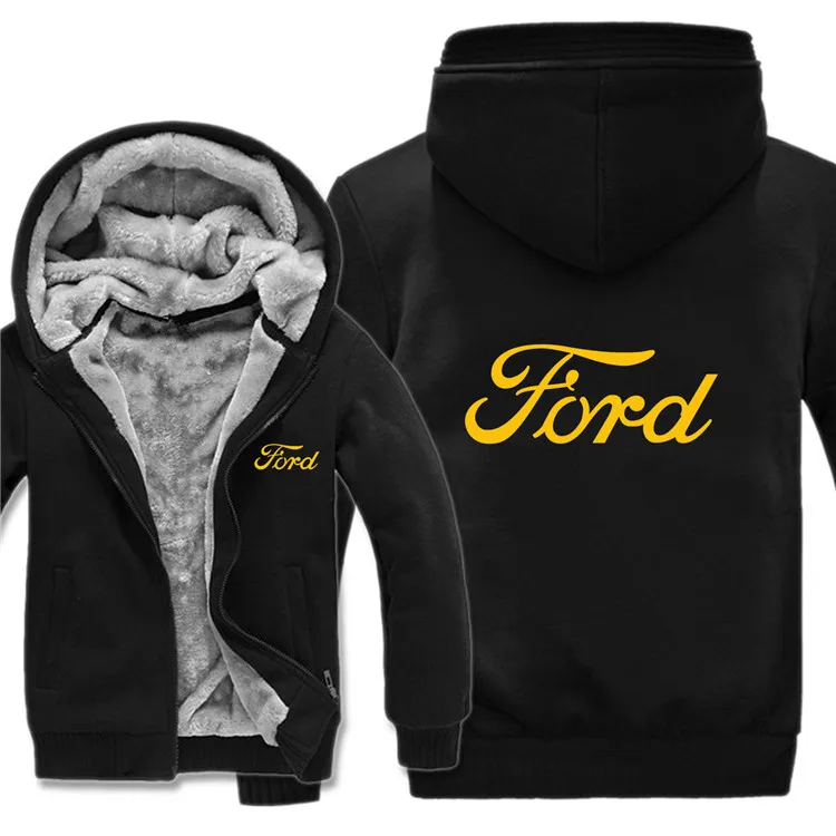as picture Ford толстовки зимняя Мужская модная повседневная шерстяная флисовая толстовка Ford пуловер Мужское пальто - Цвет: as picture