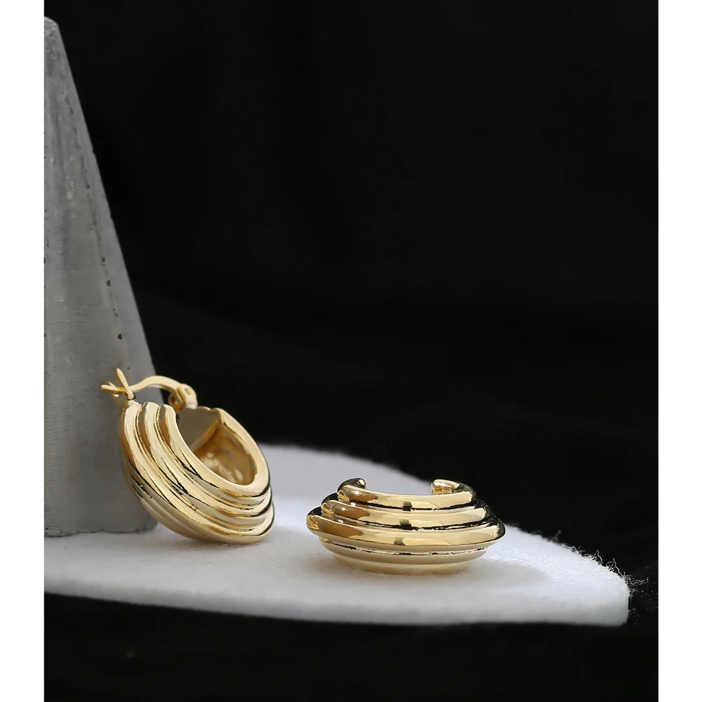 Модные круглые серьги кольца YMYW для женщин золотистые металлические медные