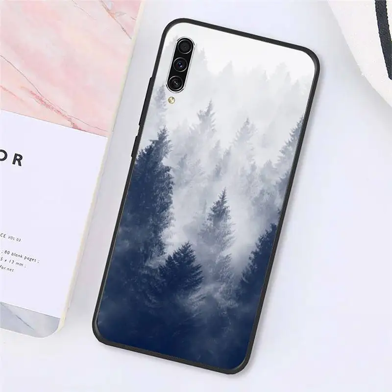 

Mountain Pine Tree Forest Peak Mist Phone Case For Samsung galaxy A S note 10 7 8 9 20 30 31 40 50 51 70 71 21 s ultra plus