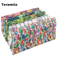 teramila bright color twill printed patchwork organic cloth cotton fabric for sewing curtain quilting needlework per the meter