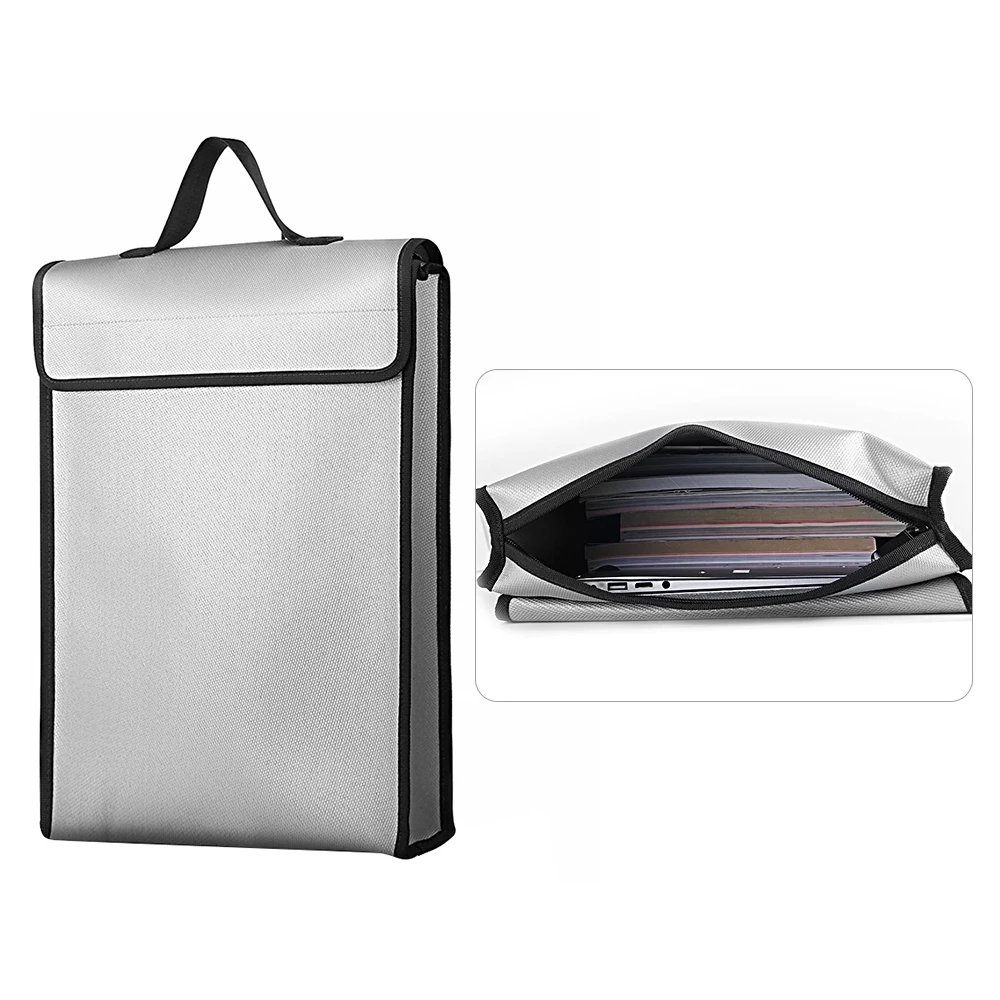 

Waterproof Document Bags Fireproof Liquid Silicone Heat Insulation 1200℃ Fire Resistant Big Capacity Safe Bag Office Suppllies