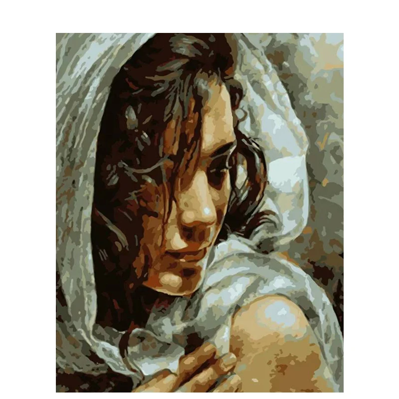 

GATYZTORY Adult Painting By Numbers Woman DIY Unframe Handpainted Gift Coloring By Numbers Portrait Kits Home Decoration