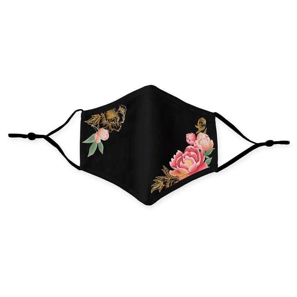

1pc Adult Mask Activated Carbon Outdoor Mouth Mask Flower Pattern Washable Reuse Face Mask Mascarilla Reutilizable