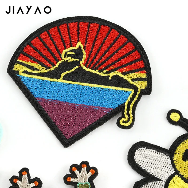 Вышитая нашивка с животными мультяшный краб лягушка значок обувной мешок