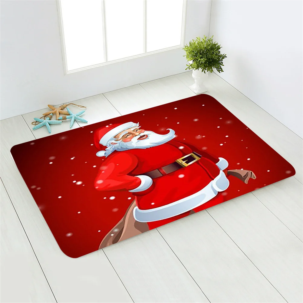 

2022 New Year Merry Christmas Party Carpet Living Room Bedroom Area Carpet Home Non-slip Decoration Mat Christmas Gift