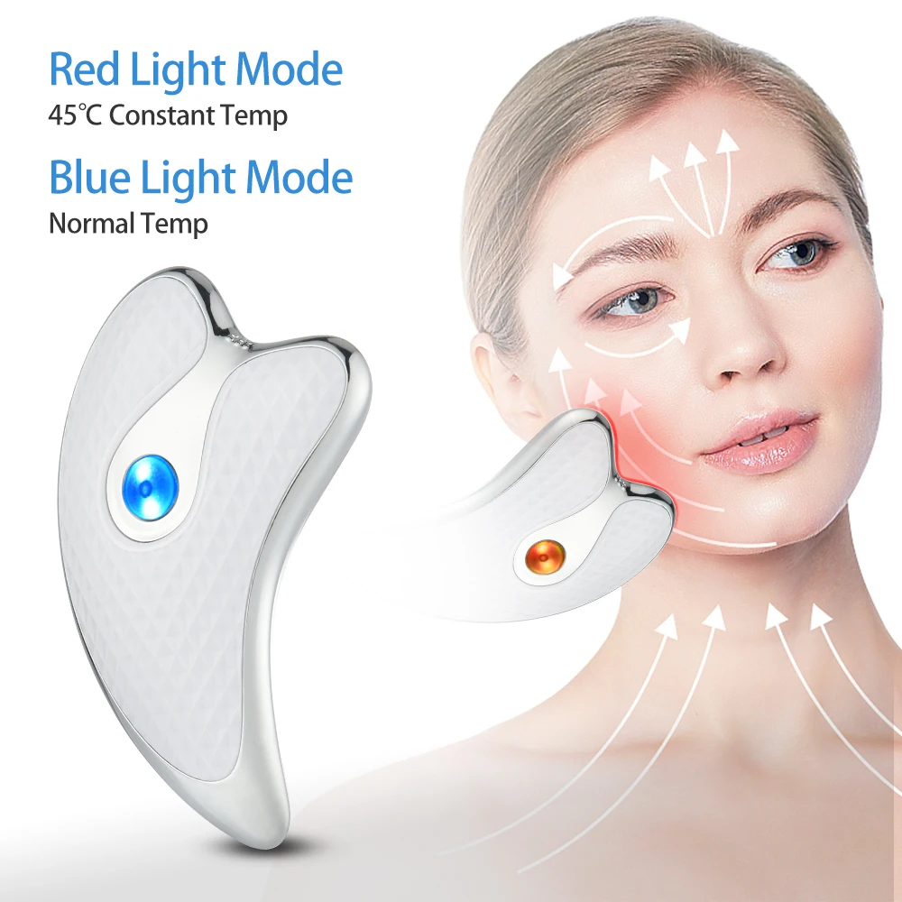 

Guasha Scraping Facial Massager LED Light Microcurrent Skin Rejuvenation Body Massage Machine Face Lifting Slimming