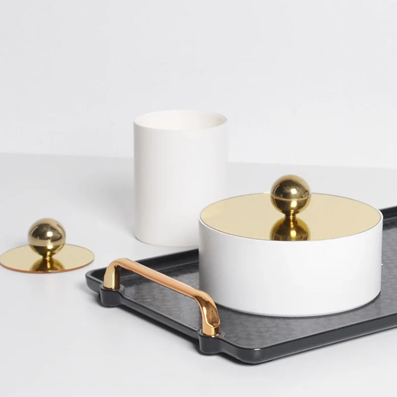 

Nordic style Luxury Plastic Storage Jar Aromatherapy Bottle with Lid Minimalist Household Cotton Swab Jewelry Storage Box