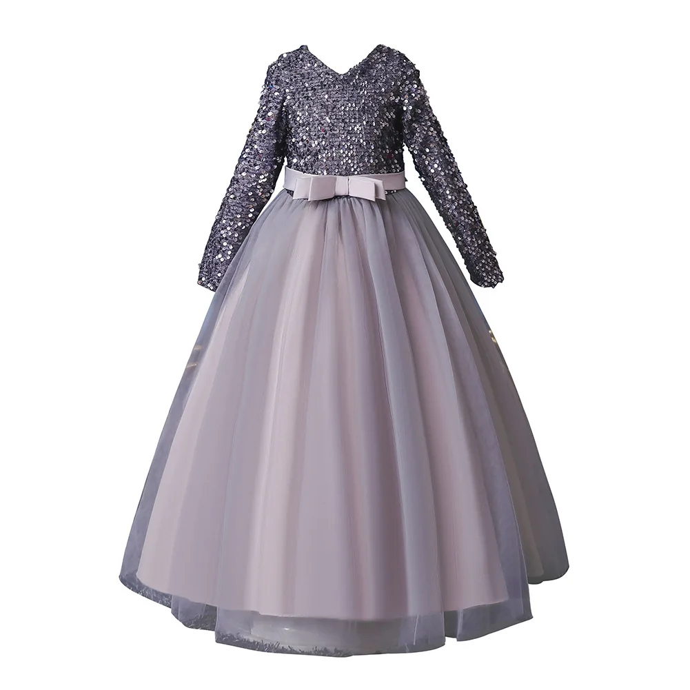 

New children's dress Princess Dress Girls Long Sequin dress party dresses for girls
