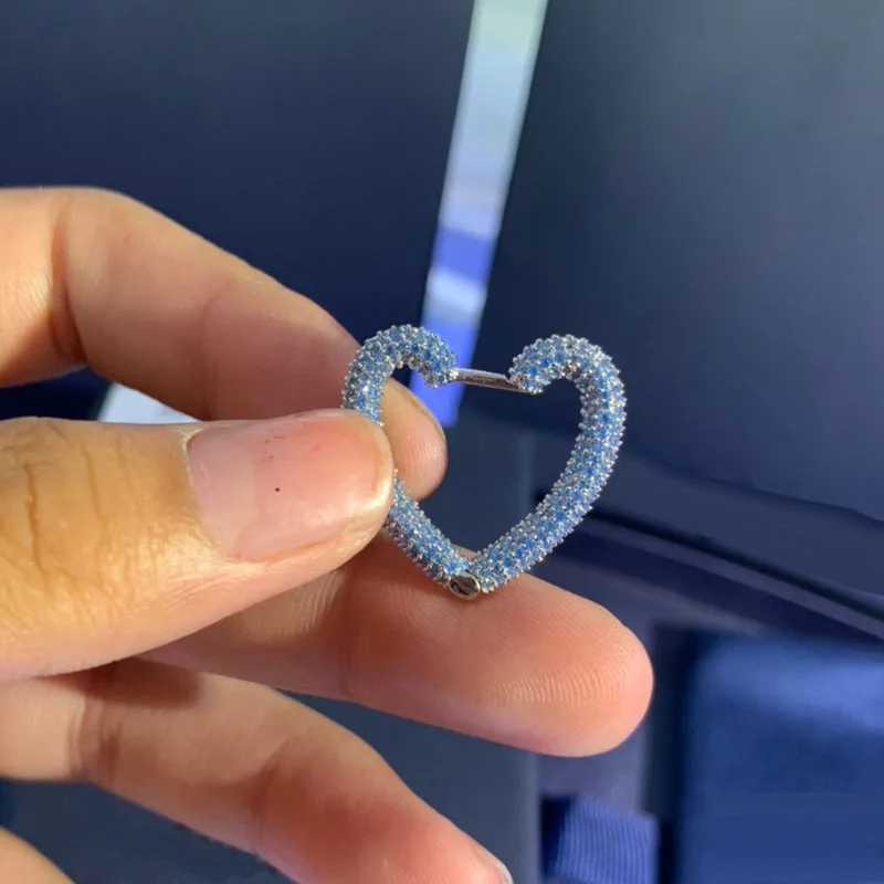 

UMGODLY, 1 шт., новые модные синие моно серьги в форме сердца, циркониевые вставки для женщин, серия яхт-клубов, ювелирные изделия, подарок