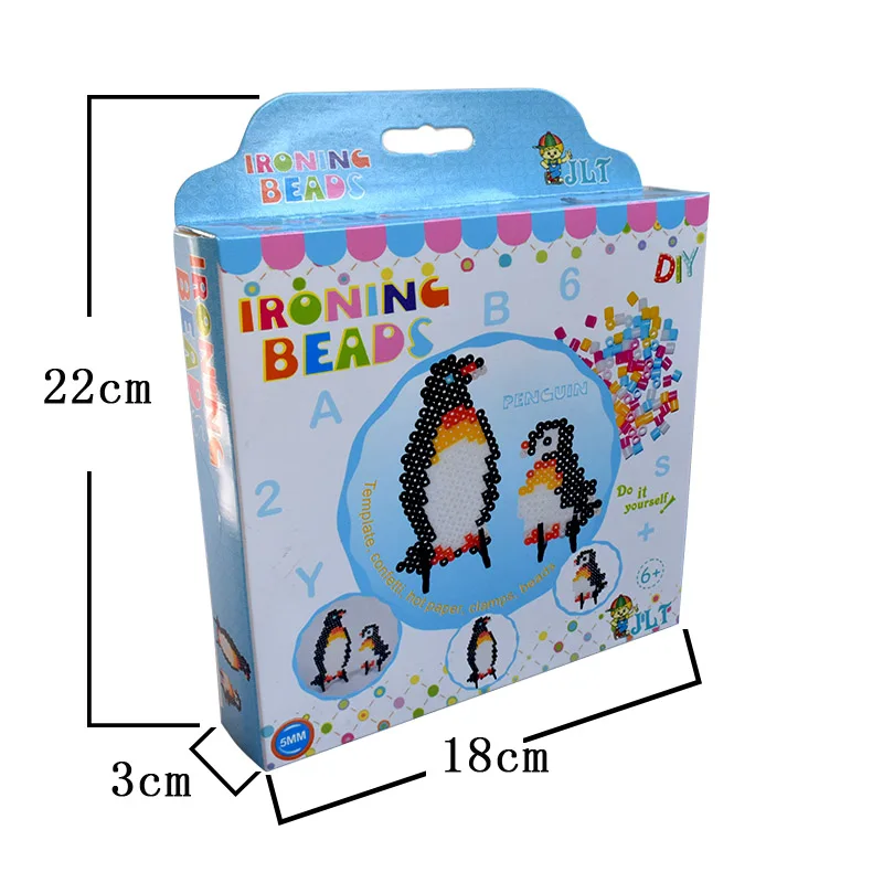 

5mm Hama Beads Kit Penguin Cartoon Fuse Hama Beads Set With Templates Accessories For Kids DIY 3D Puzzle Educational Toys