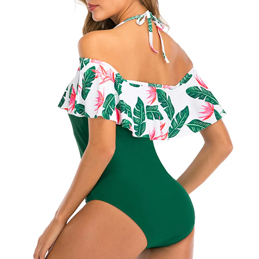 2020 новый цветочный Цельный купальник с принтом женский подкладкой бандажный