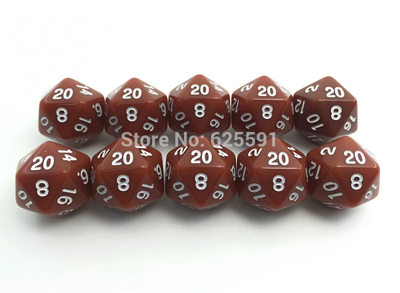 10pcs/set T&ampG High Quality Colorful D20 Dice Set Opaque effect dnd 20 side Digital number 1-20 for Rpg Game | Спорт и развлечения
