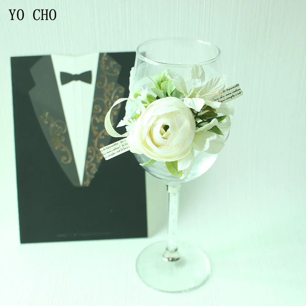 YO CHO свадебная бутоньерка Роза брошь для мужчин ручной работы из искусственного