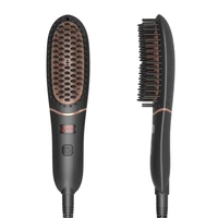 led display hair straightener anion hair straightener comb mini portable hair straightening brush rotatable power cord
