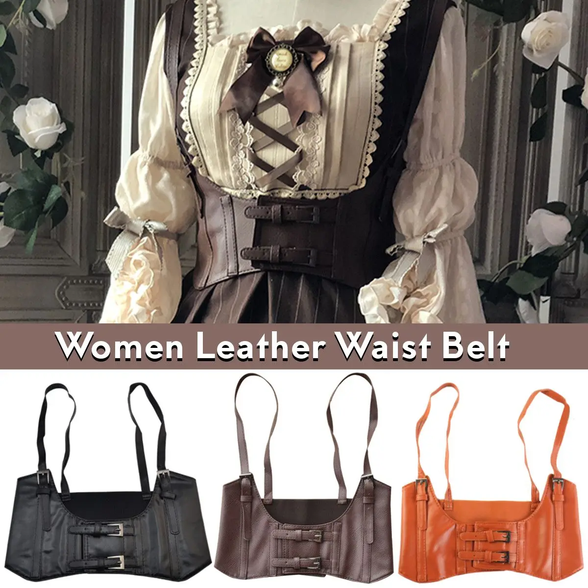 

Brand New Vintage Women's Corset vest Steampunk Harness Stretchy Waistcoat Wide Cincher with Buckle Cummerbunds 2021